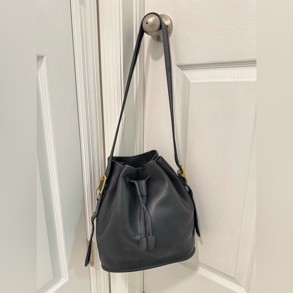 Vintage Coach Lula Smith's Legacy Bag black large drawstring bucket bag